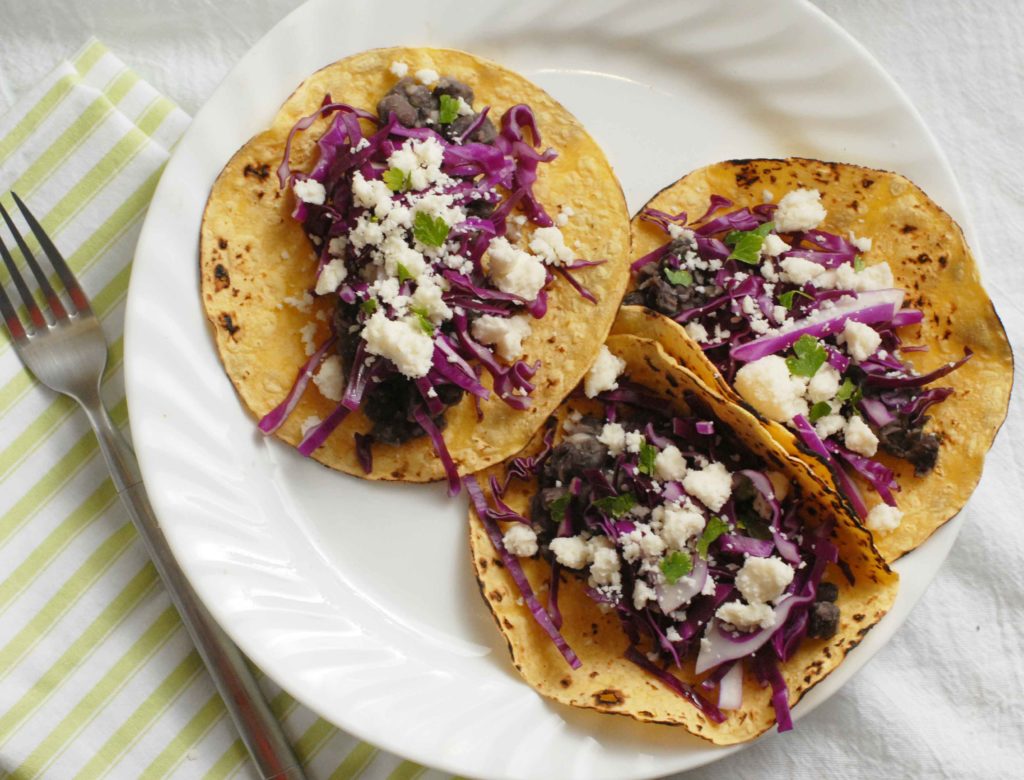 Black bean tacos with garlic red cabbage slaw Alison's Allspice