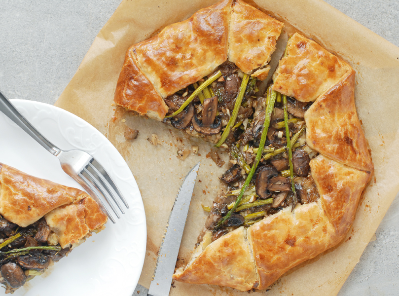 Mushroom Swiss Asparagus Tart - Alison's Allspice