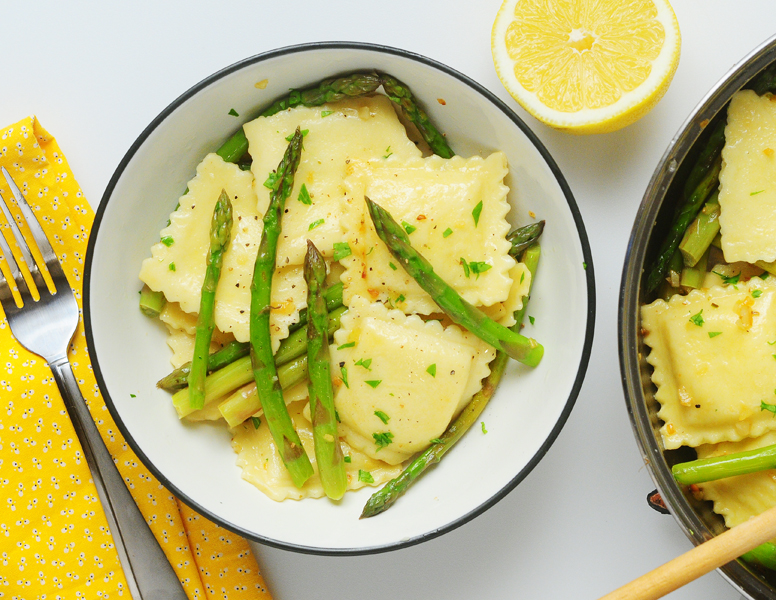 Lemon Butter Asparagus Ravioli - Alison's Allspice