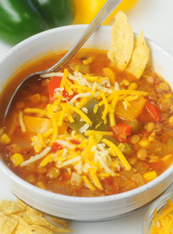 Lentil Quinoa Stuffed Pepper Stew - Alison's Allspice